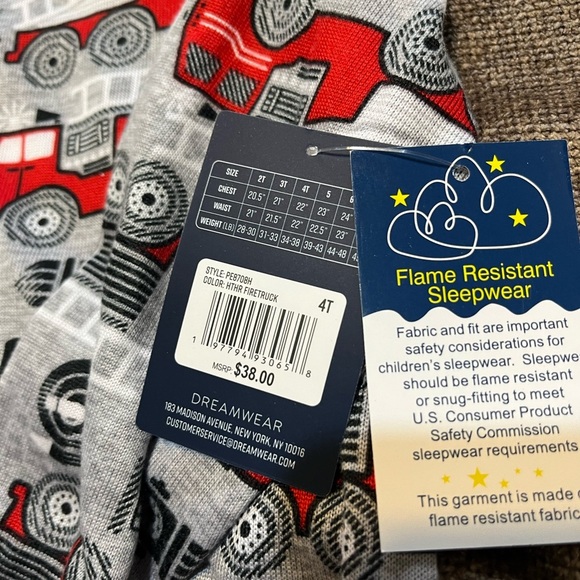 NWT Kids Fire Truck Pajamas- Size 4T - Picture 4 of 8